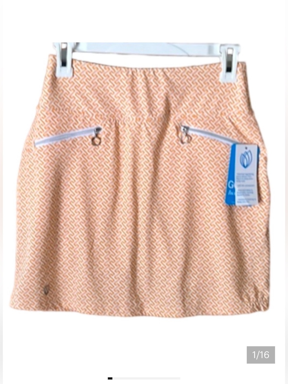 NWT GG Blue Harlo Skort Gatsby Golf Activewear Athletic Geometric UPF 50 Cooling